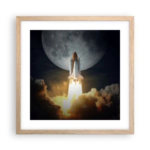 Poster in light oak frame - Beginning of Unearthly Adventure - 40x40 cm