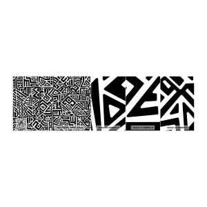 Photo Wallpaper Sample Standard Eco - Precolumbian Composition - Abstraction, Piece, Black and white - 100x30 cm