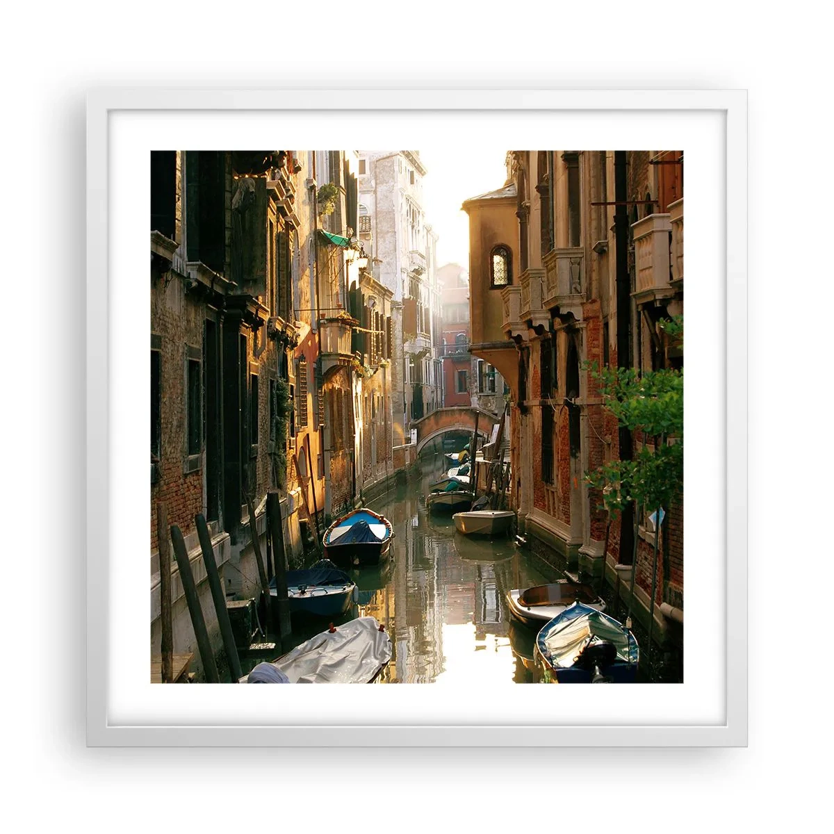 Poster in white frmae - In a Venetian Alley - 50x50 cm