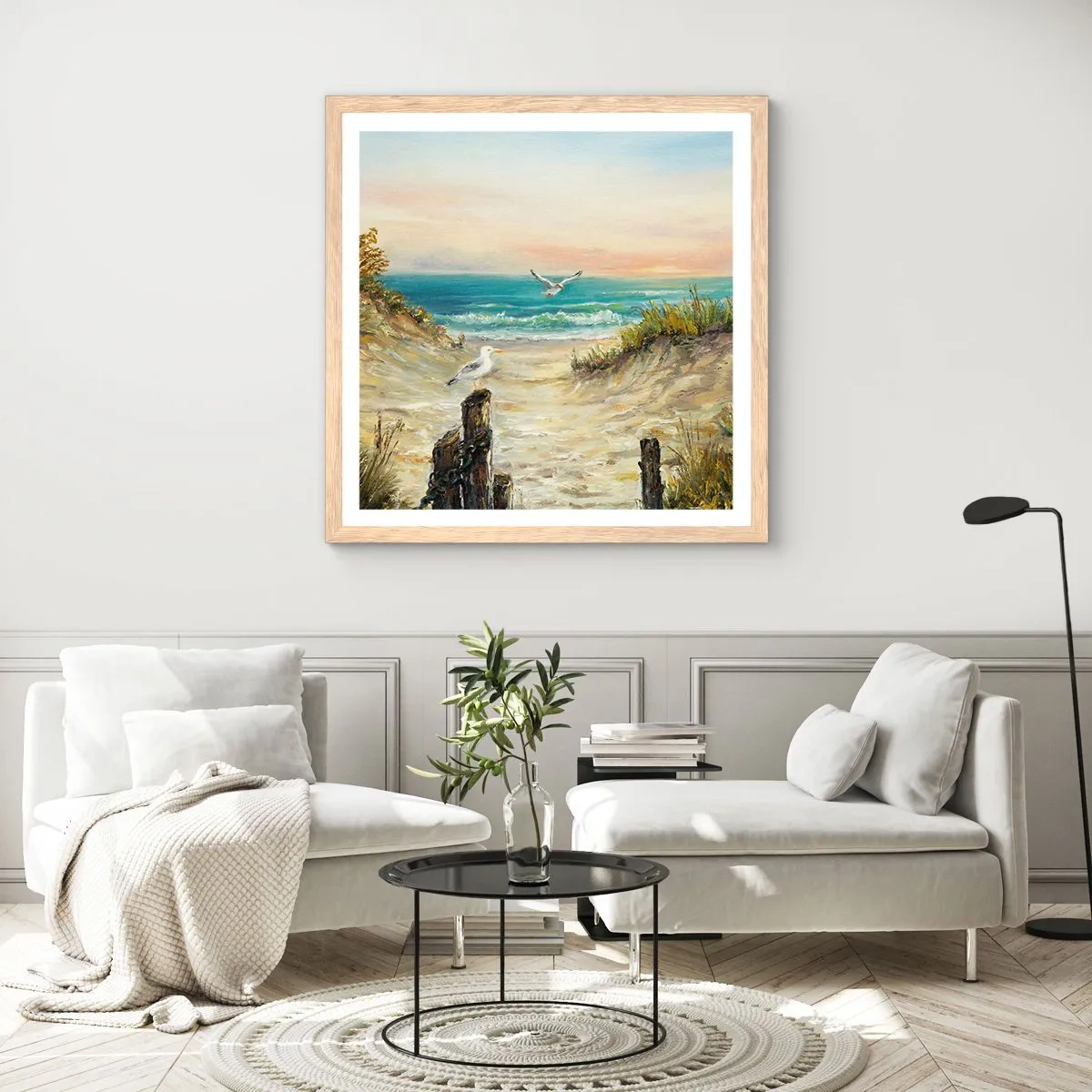 Poster in light oak frame - Airless Retreat - 30x30 cm
