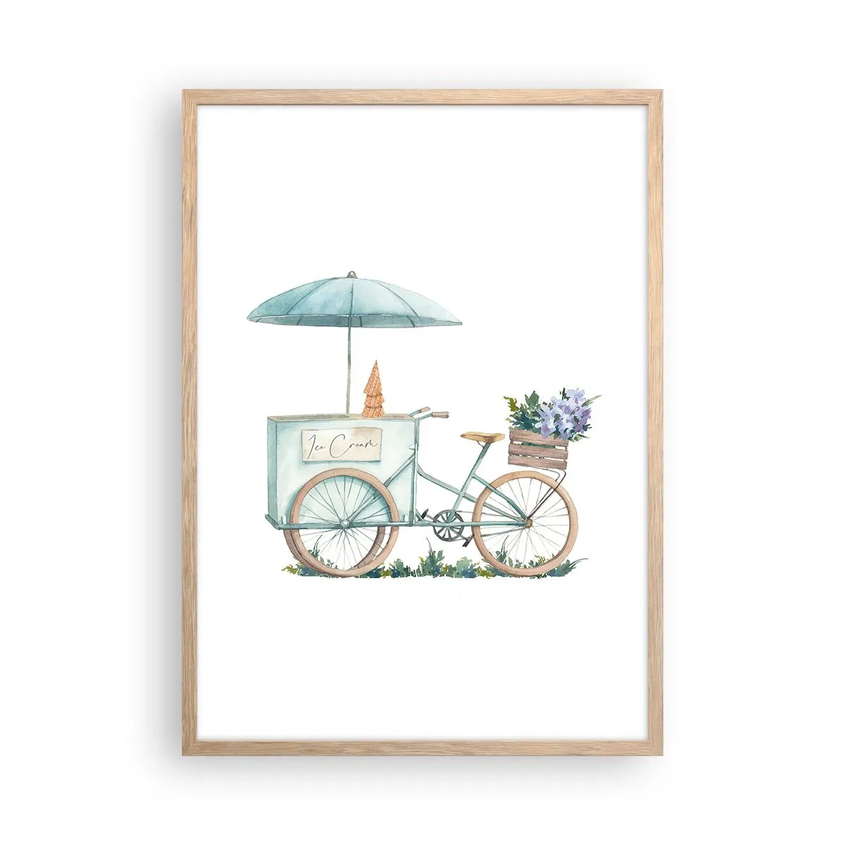 Poster in light oak frame - Sweet Memory of the Summer - 50x70 cm
