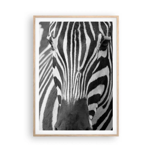 Poster in light oak frame - World Is Black and White - 70x100 cm