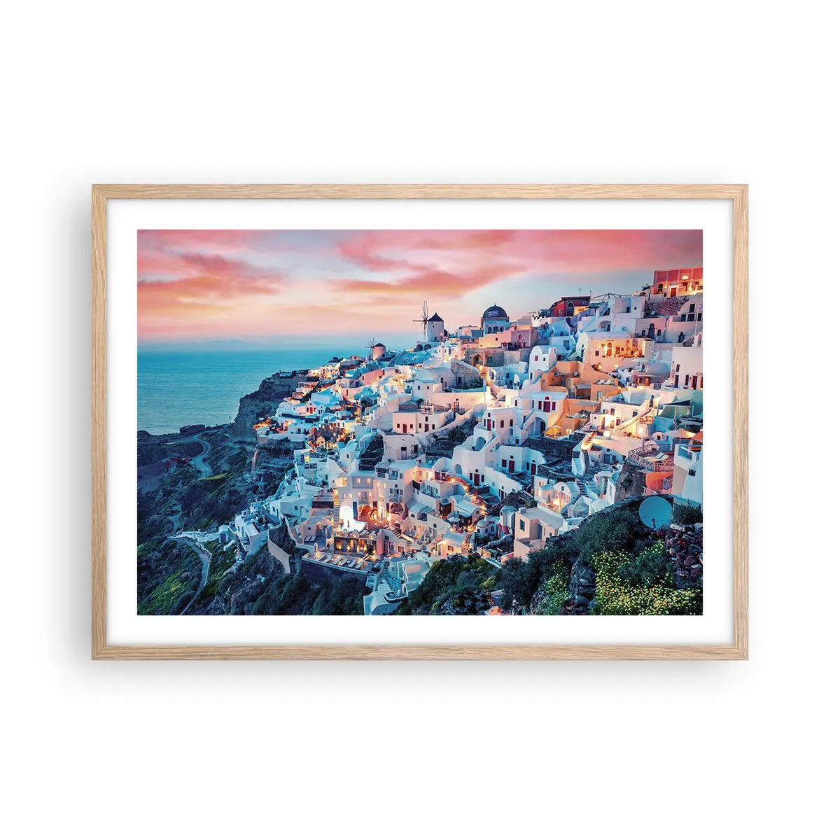 Poster in light oak frame - Your Big Greek Holidays - 70x50 cm