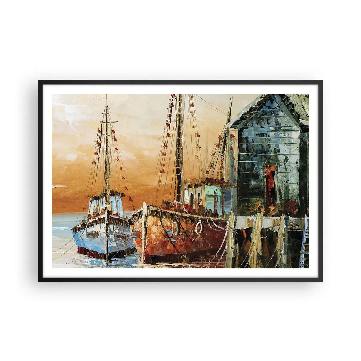 Poster in black frame - Calm Return - 100x70 cm