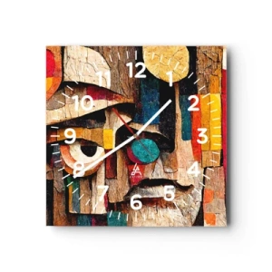 Wall clock - Clock on glass - I Can See You - 30x30 cm