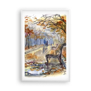 Poster in white frmae - Walking together into Autumn - 61x91 cm
