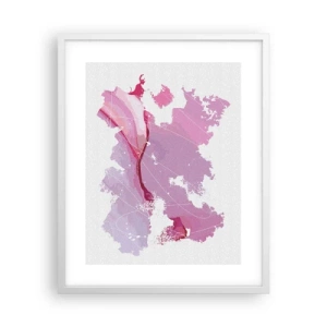 Poster in white frmae - Map of a Pink World - 40x50 cm