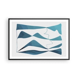 Poster in black frame - Abstract: Turquoise Relation - 91x61 cm