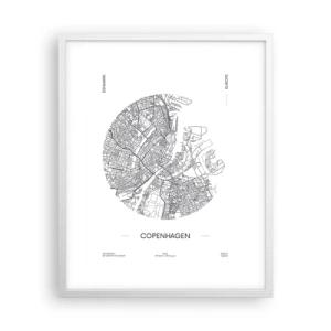 Poster in white frmae - Anatomy of Copenhagen - 40x50 cm
