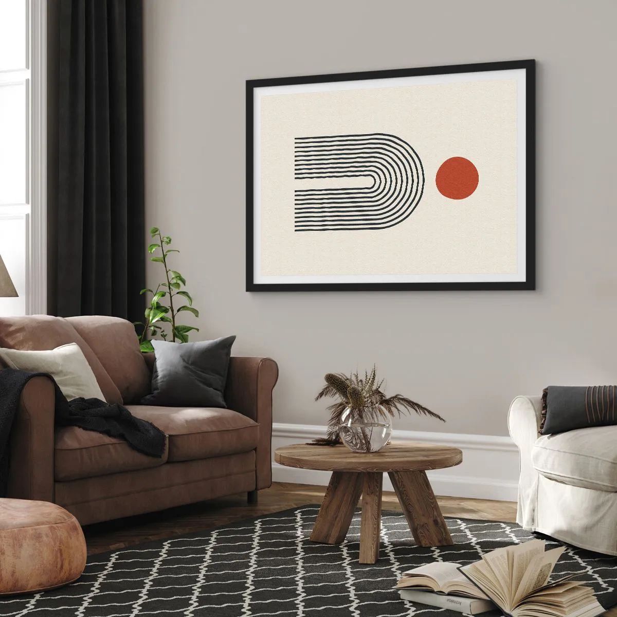 Poster in black frame - Magnetism of Shapes and Colours - 50x40 cm