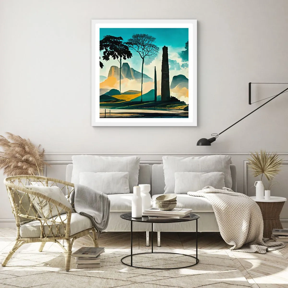 Poster in white frmae - Higher and Higher - 60x60 cm