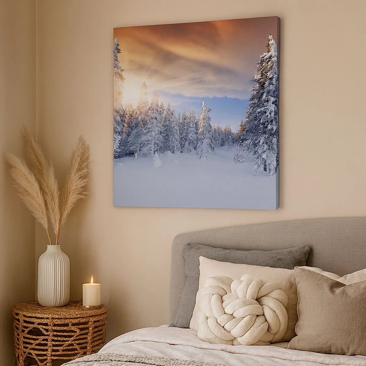 Canvas picture - Snowy Spectacle of Nature - 30x30 cm