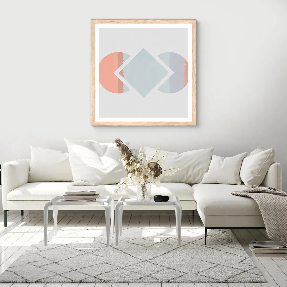 Poster in light oak frame - Situation Is Clear - 60x60 cm