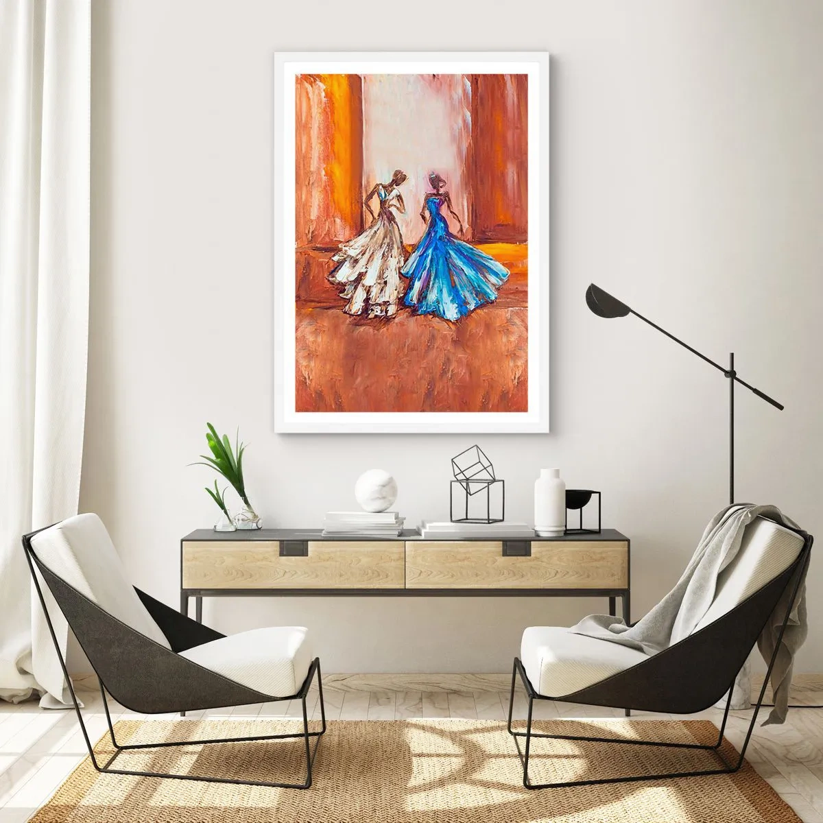 Poster in white frmae - Charming Duo - 40x50 cm