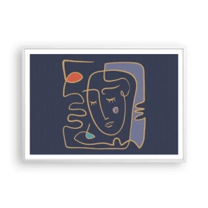 Poster in white frmae - Deeply In Thoughts - 100x70 cm