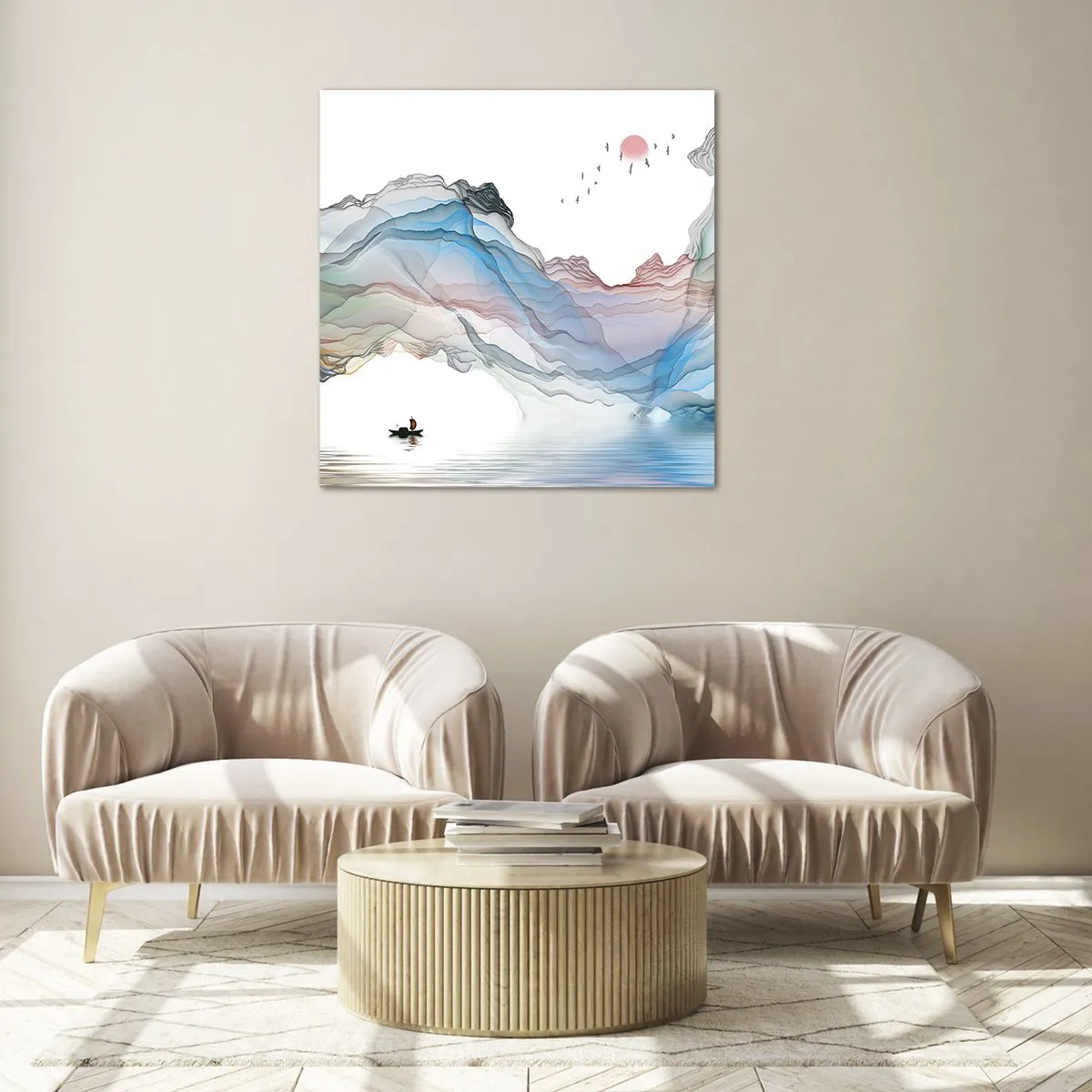 Glass picture - Towards Crystal Mountains - 30x30 cm