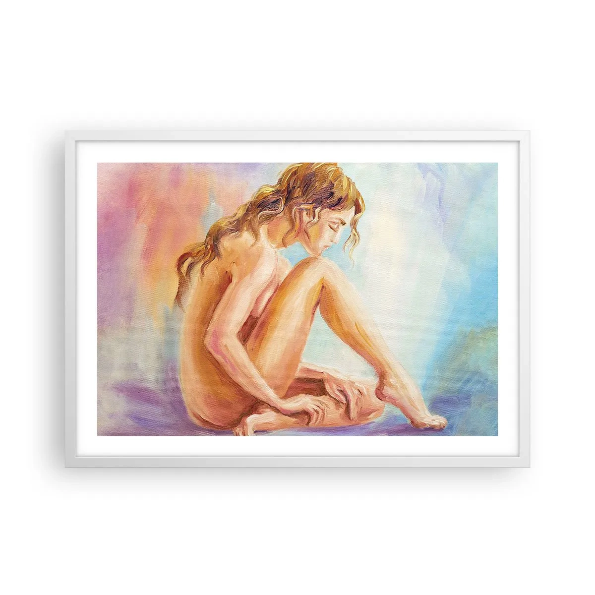 Poster in white frmae - Nude of Youth - 70x50 cm