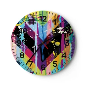 Wall clock - Clock on glass - From Top to Bottom - 30x30 cm