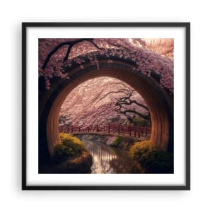 Poster in black frame - Japanese Spring - 50x50 cm