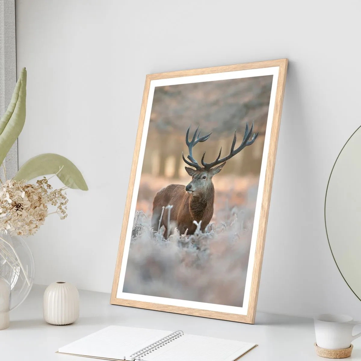Poster in light oak frame - Chilly Morning - 40x50 cm