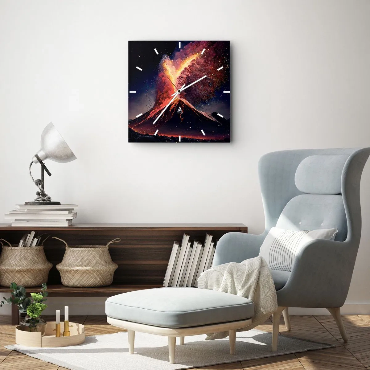 Wall clock - Clock on glass - Beauty and Threat - 40x40 cm