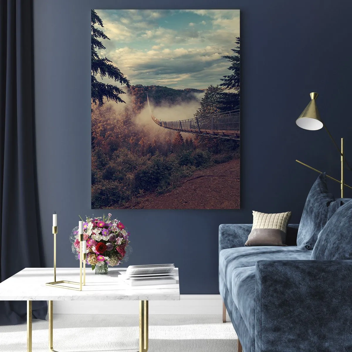 Glass picture - Above Autumnal Forest - 70x100 cm