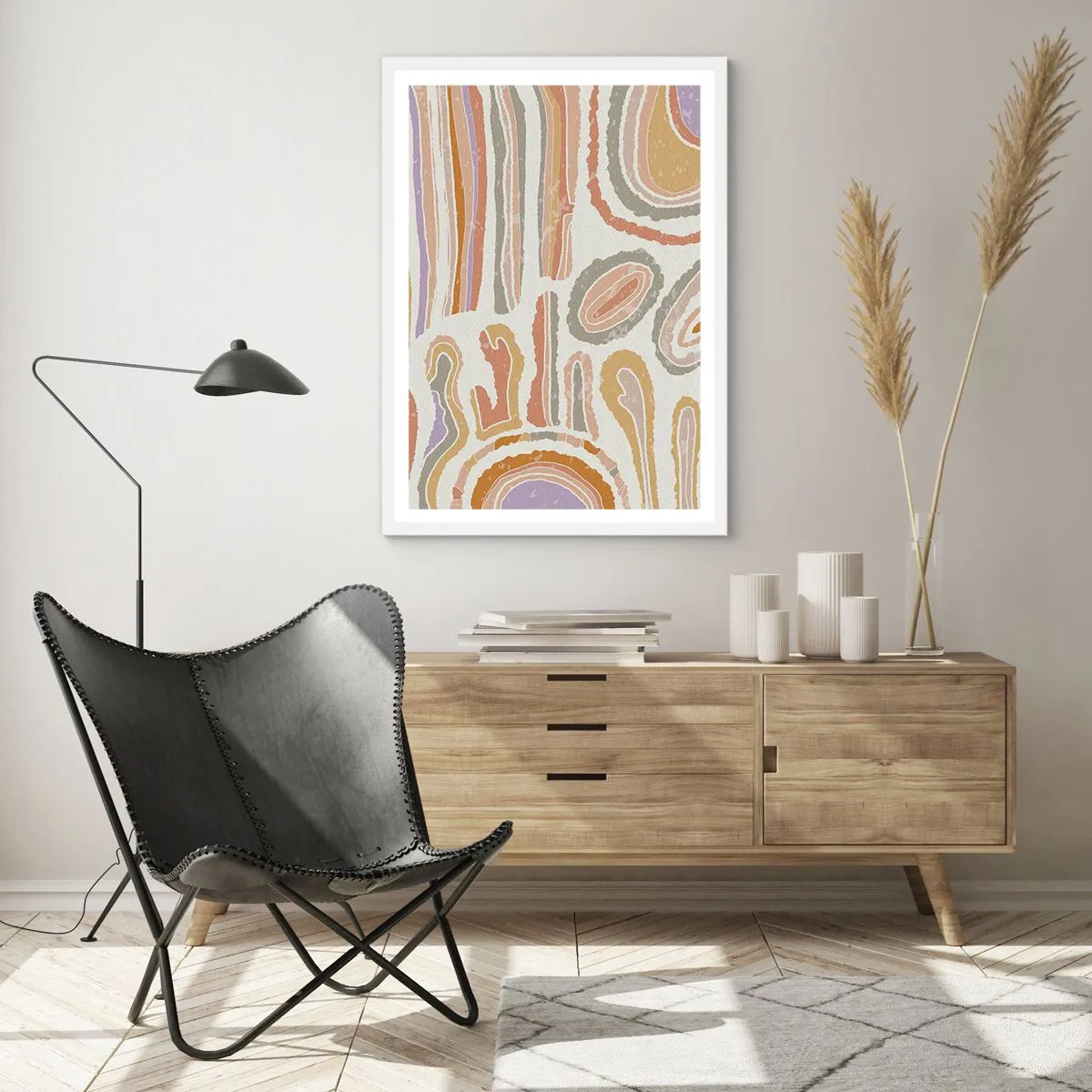 Poster in white frmae - Colourful Cross-Sections - 70x100 cm