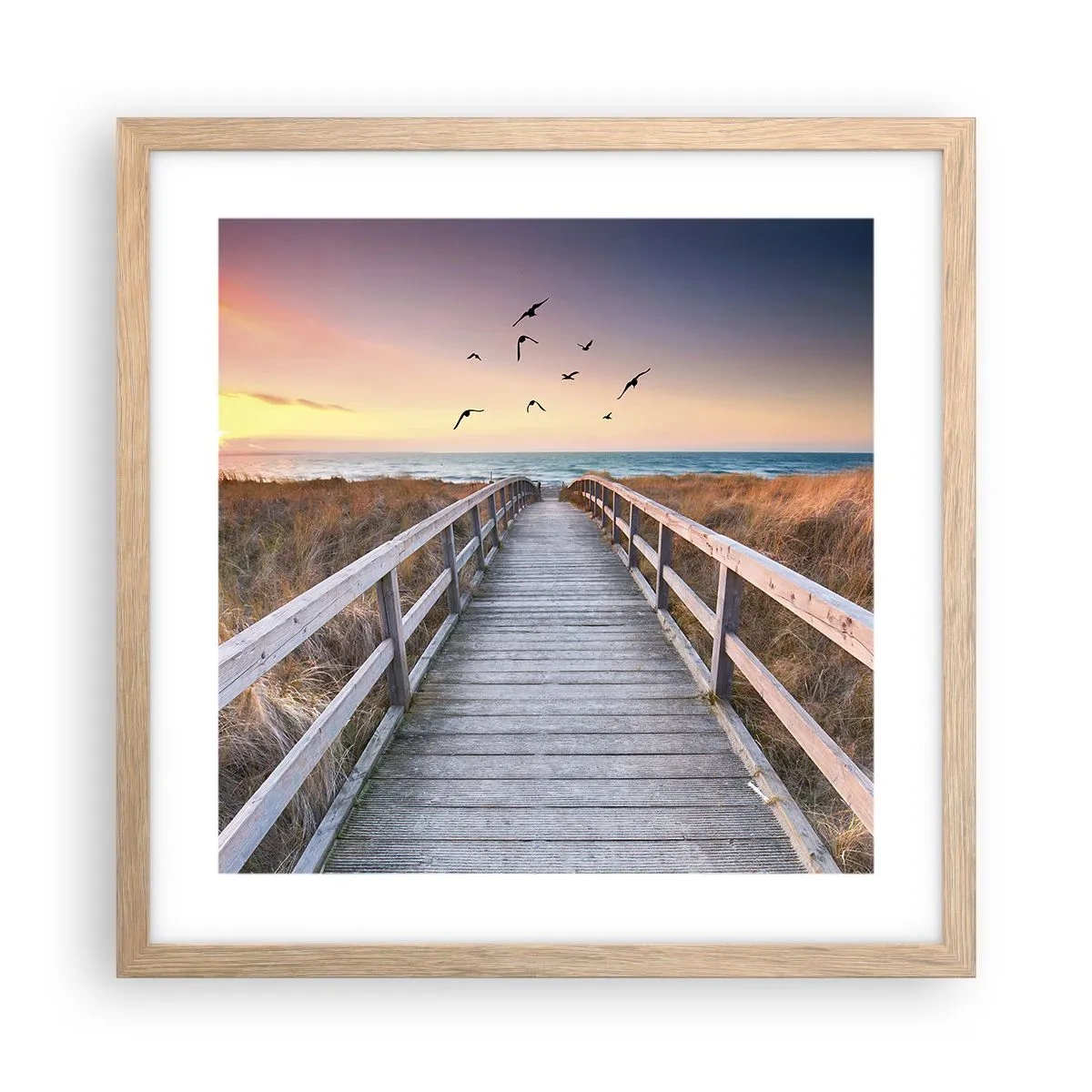 Poster in light oak frame - Space of Highs - 40x40 cm