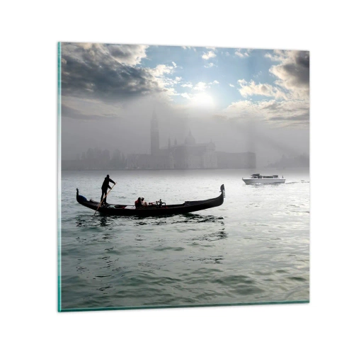Glass picture - Fairytale City from Water and Fog - 60x60 cm