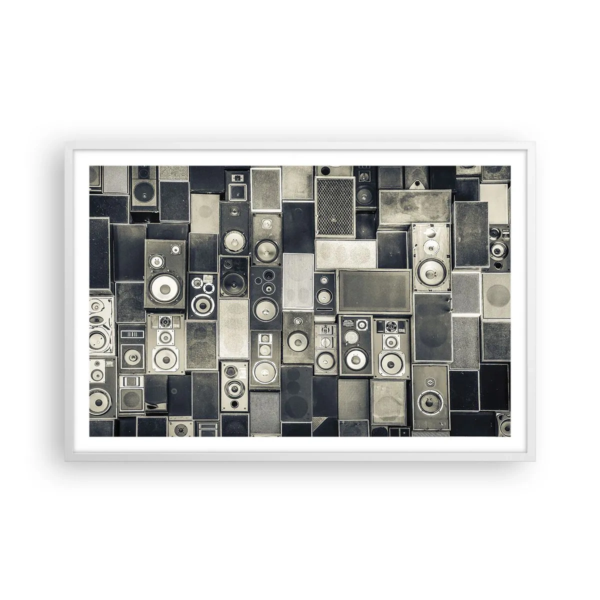 Poster in white frmae - And Music Is Playing - 91x61 cm