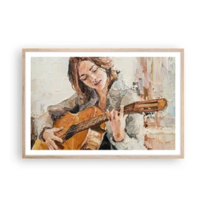 Poster in light oak frame - Concert for Guitar and Girly Heart - 91x61 cm