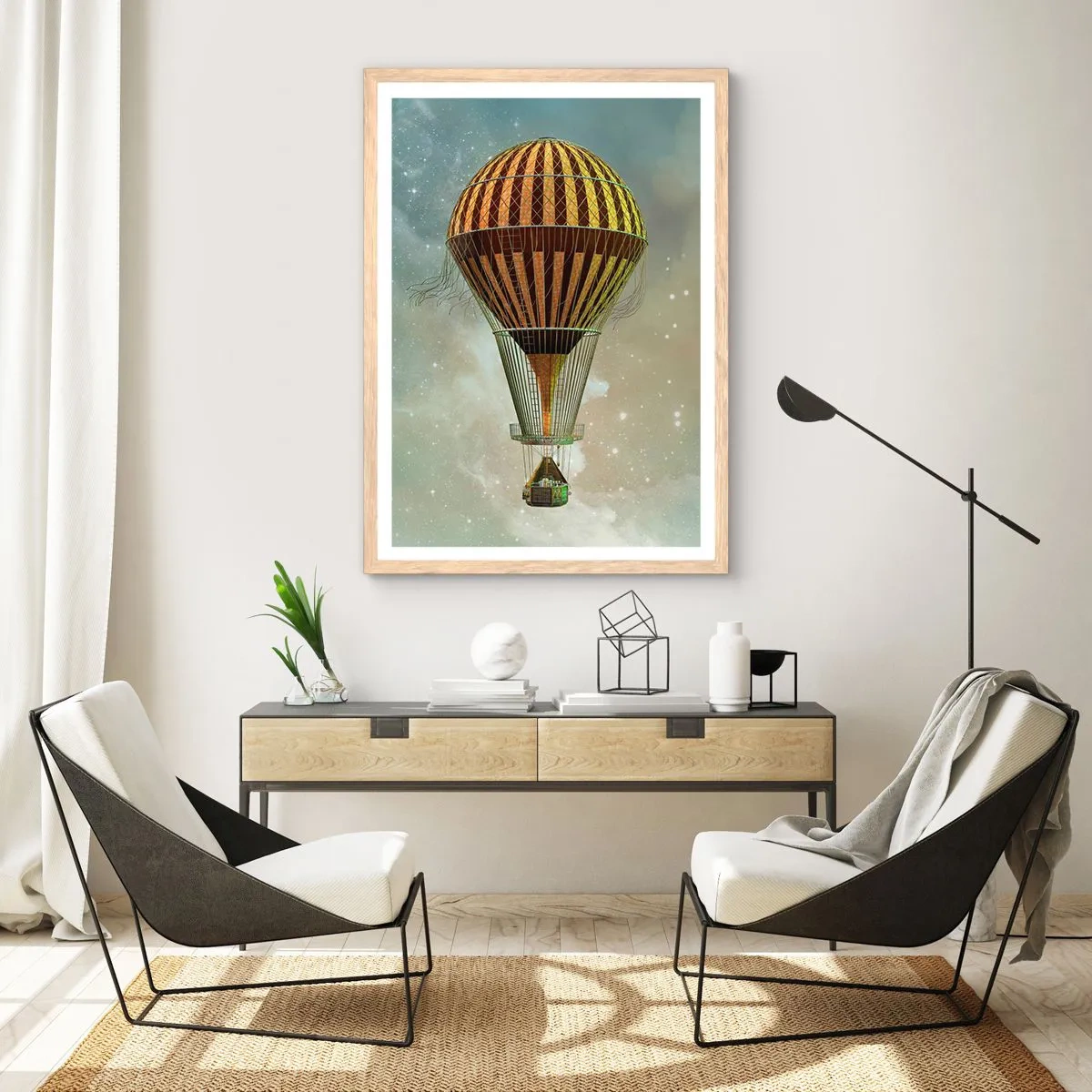 Poster in light oak frame - Pioneer Flight - 70x100 cm