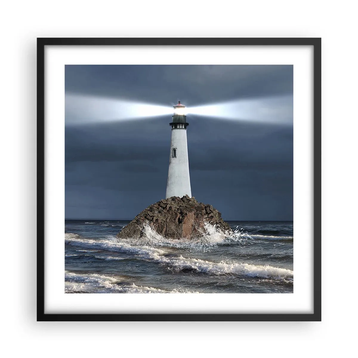 Poster in black frame - Here…Here…Here! - 50x50 cm