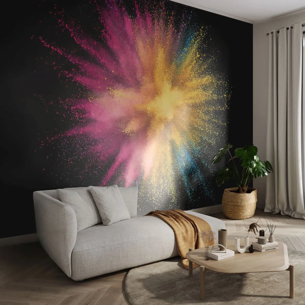 Photo Wallpaper Standard Eco - Birth of Colours - Abstraction, Piece, Fantasy - 400x280 cm