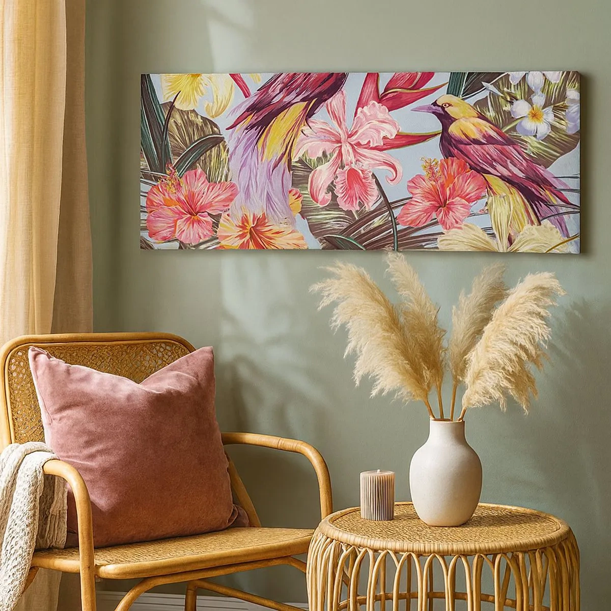 Canvas picture - Flakes and Feathers - 100x40 cm