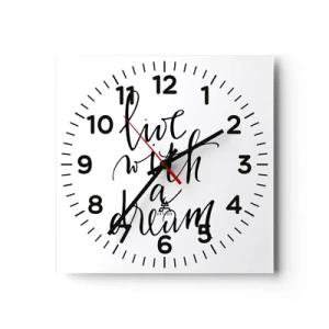 Wall clock - Clock on glass - Of Course - 30x30 cm