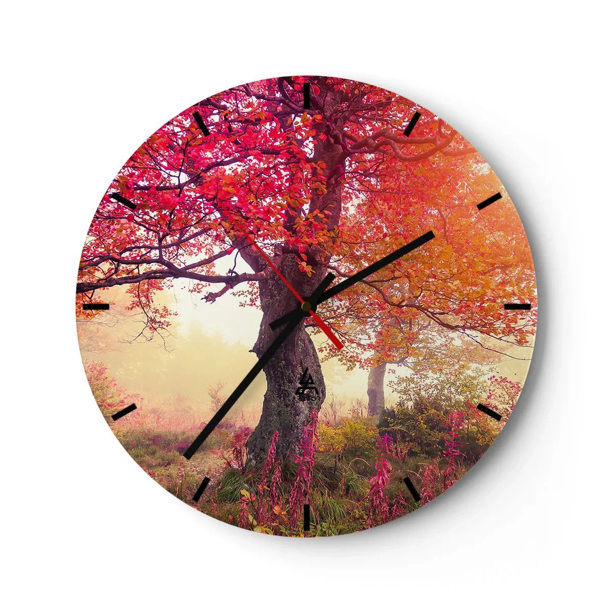 Wall clock - Clock on glass - In Full Bloom - 40x40 cm