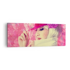 Canvas picture - Retro Portrait in Pink - 140x50 cm