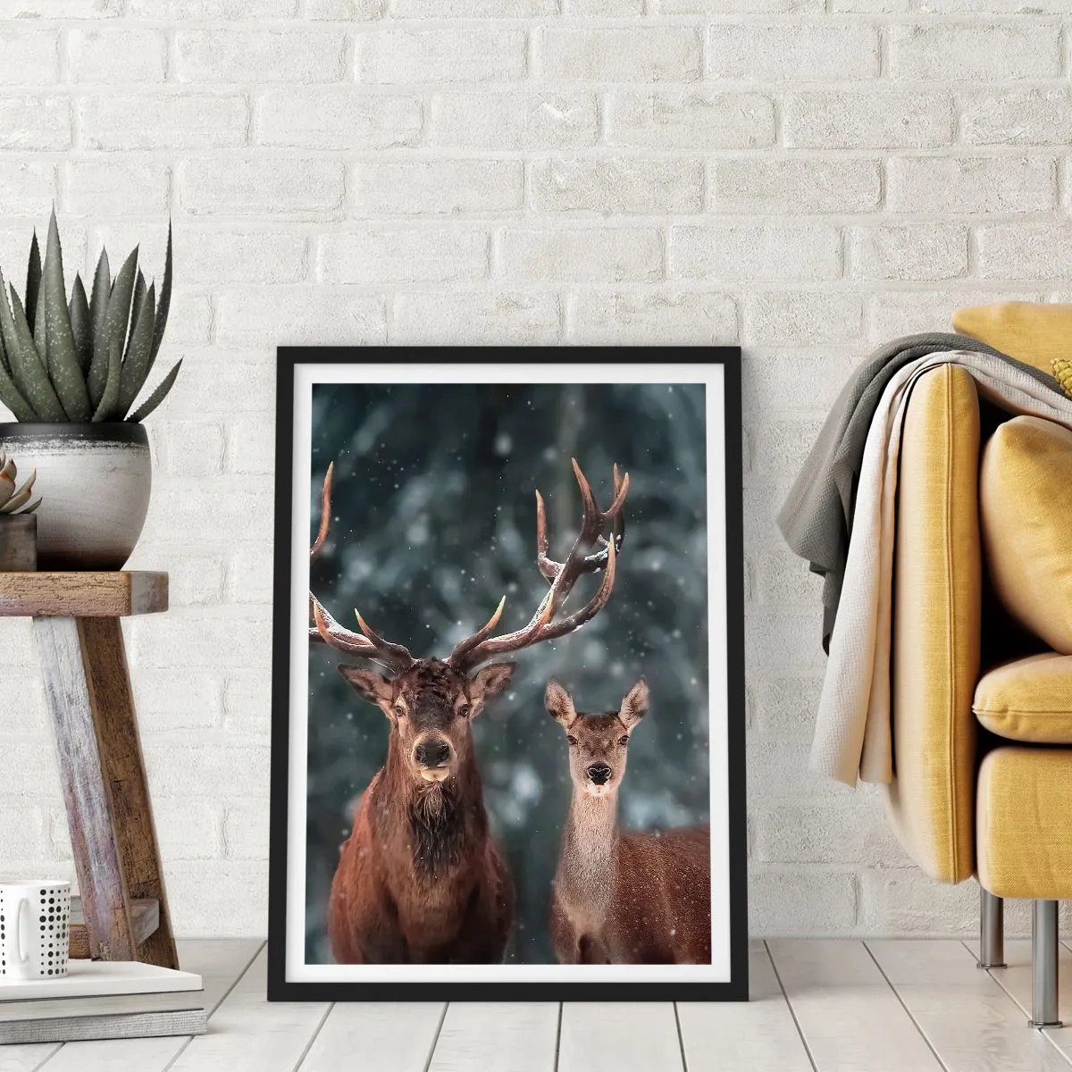 Poster in black frame - Master of the Forest with His Wife - 40x50 cm