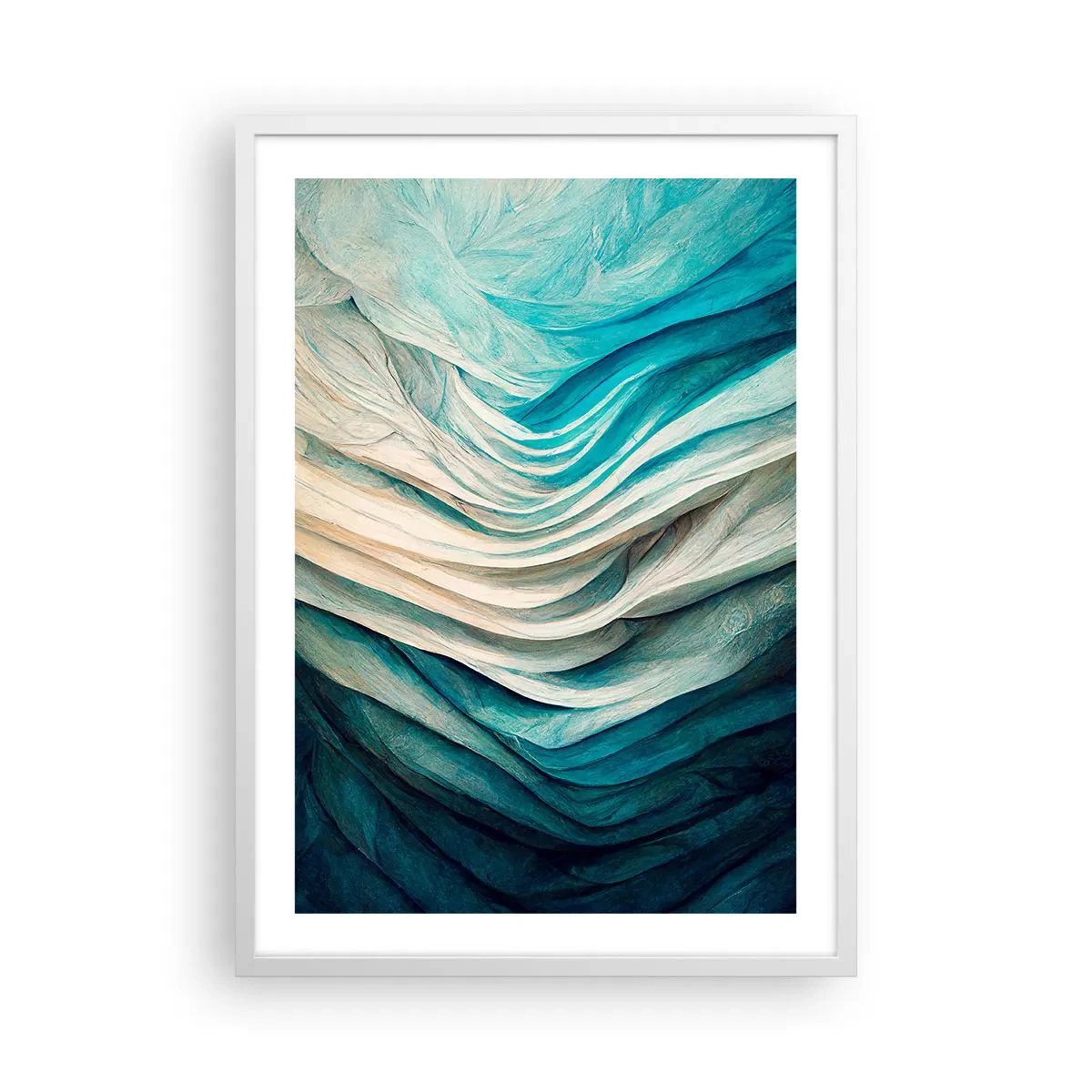 Poster in white frmae - Blue Insatiability - 50x70 cm