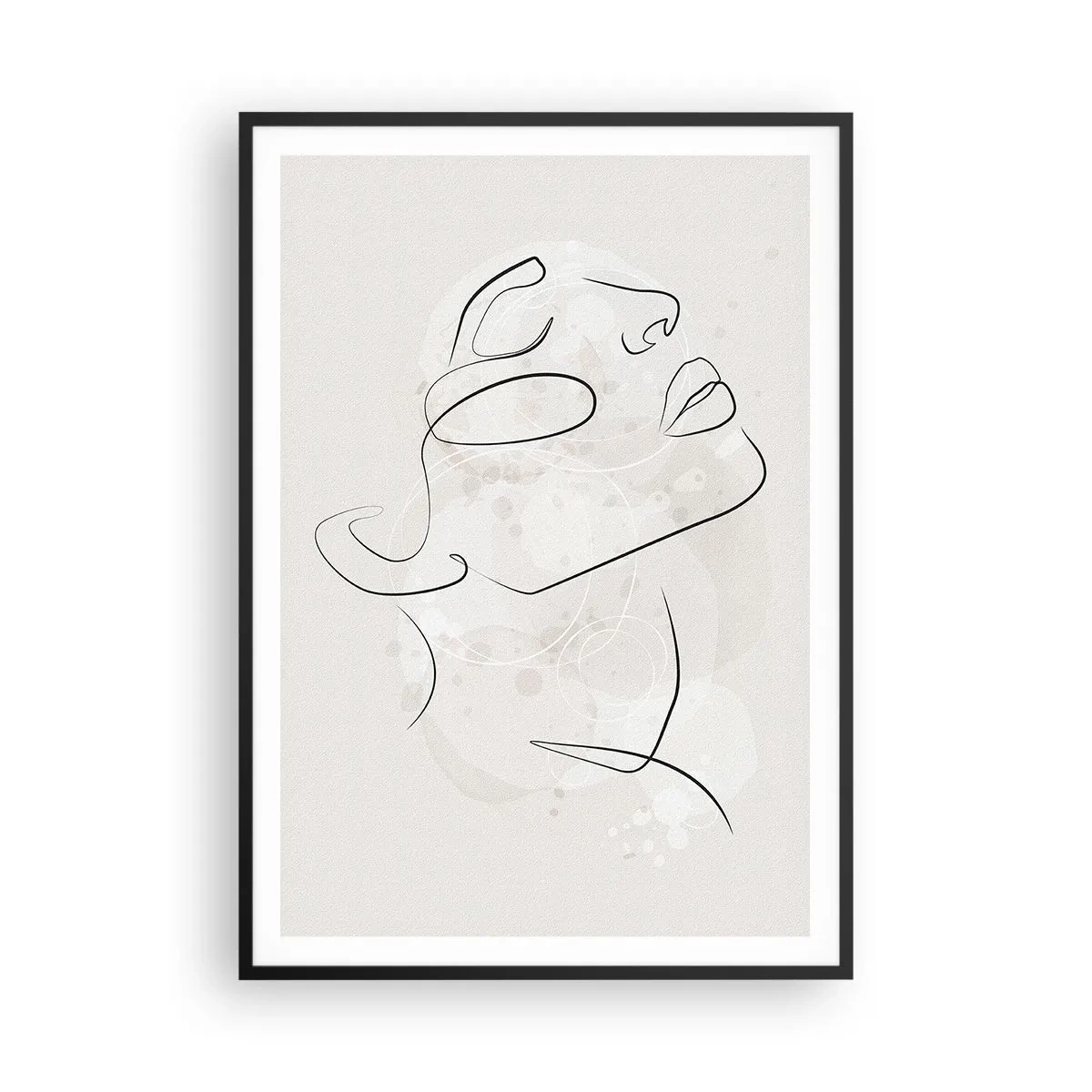 Poster in black frame - Outline of Happiness - 70x100 cm