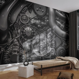 Photo Wallpaper Premium Canvas - Poetry of Mechanics - Engine, Mechanic, Metal - 200x140 cm