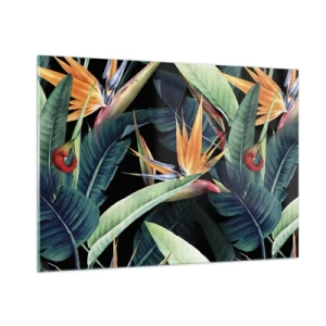 Glass picture - Flaming Flowers of the Tropics - 100x70 cm