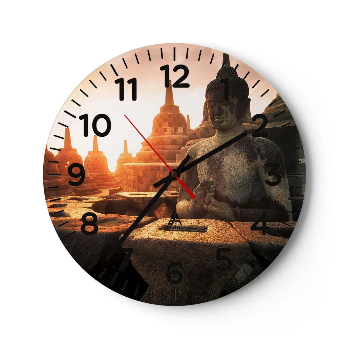Wall clock - Clock on glass - Weather of Great Wisdom - 40x40 cm