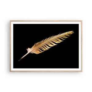 Poster in light oak frame - High-Class Feather - 100x70 cm