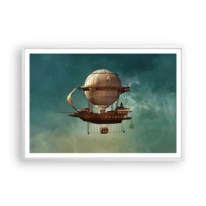 Poster in white frmae - Greetings from Jules Verne - 100x70 cm