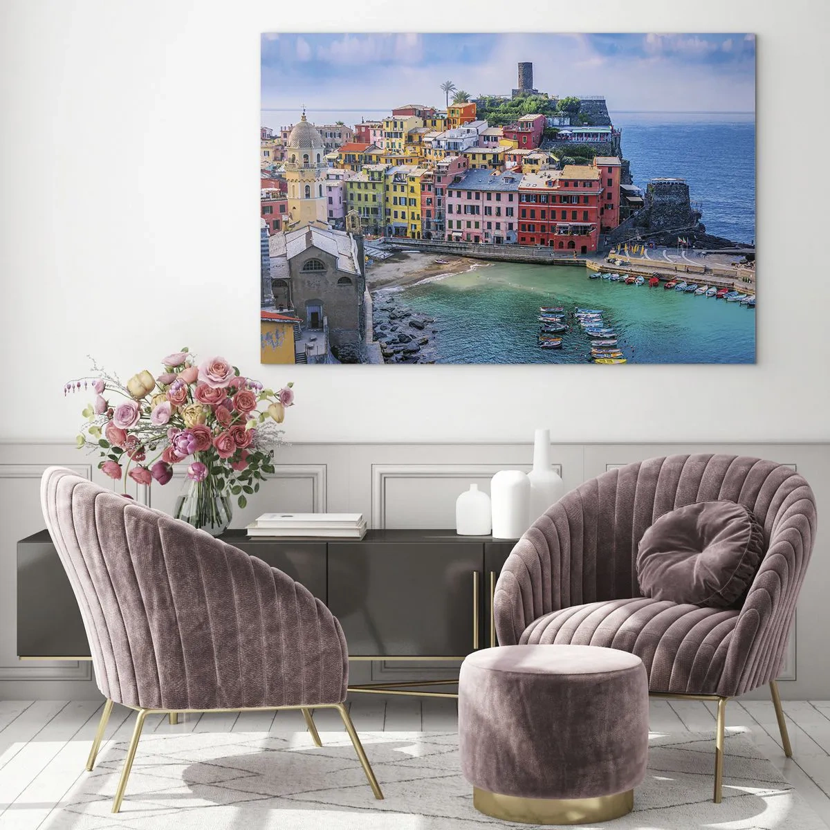 Glass picture - Magical Mediterranean Town - 100x70 cm