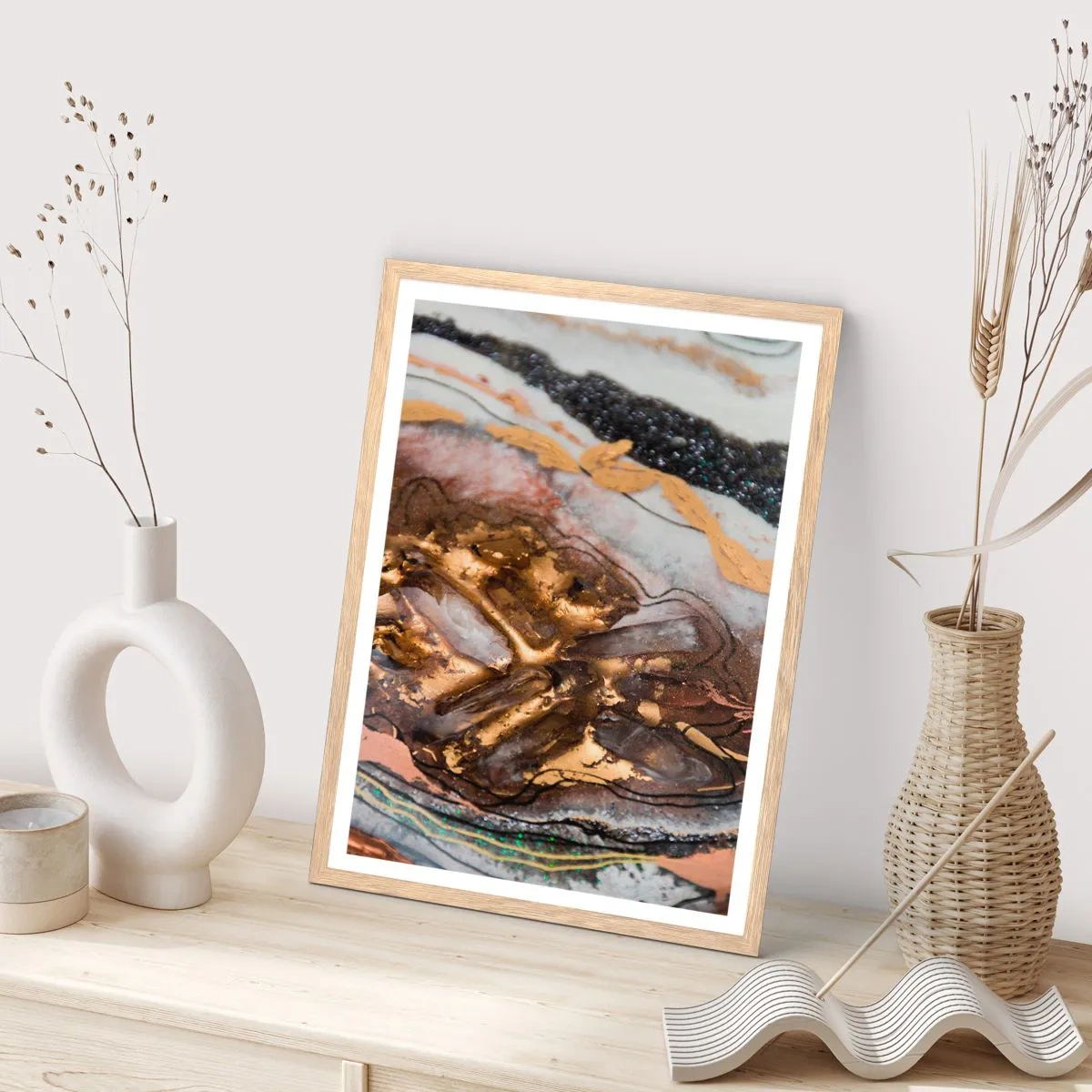 Poster in light oak frame - Element of the Earth - 61x91 cm