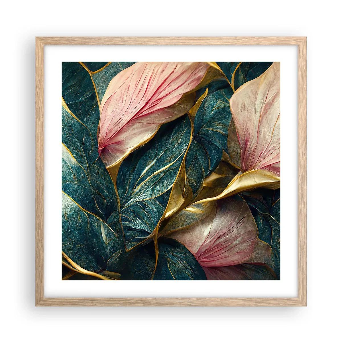 Poster in light oak frame - Natural Elegance and Style - 50x50 cm
