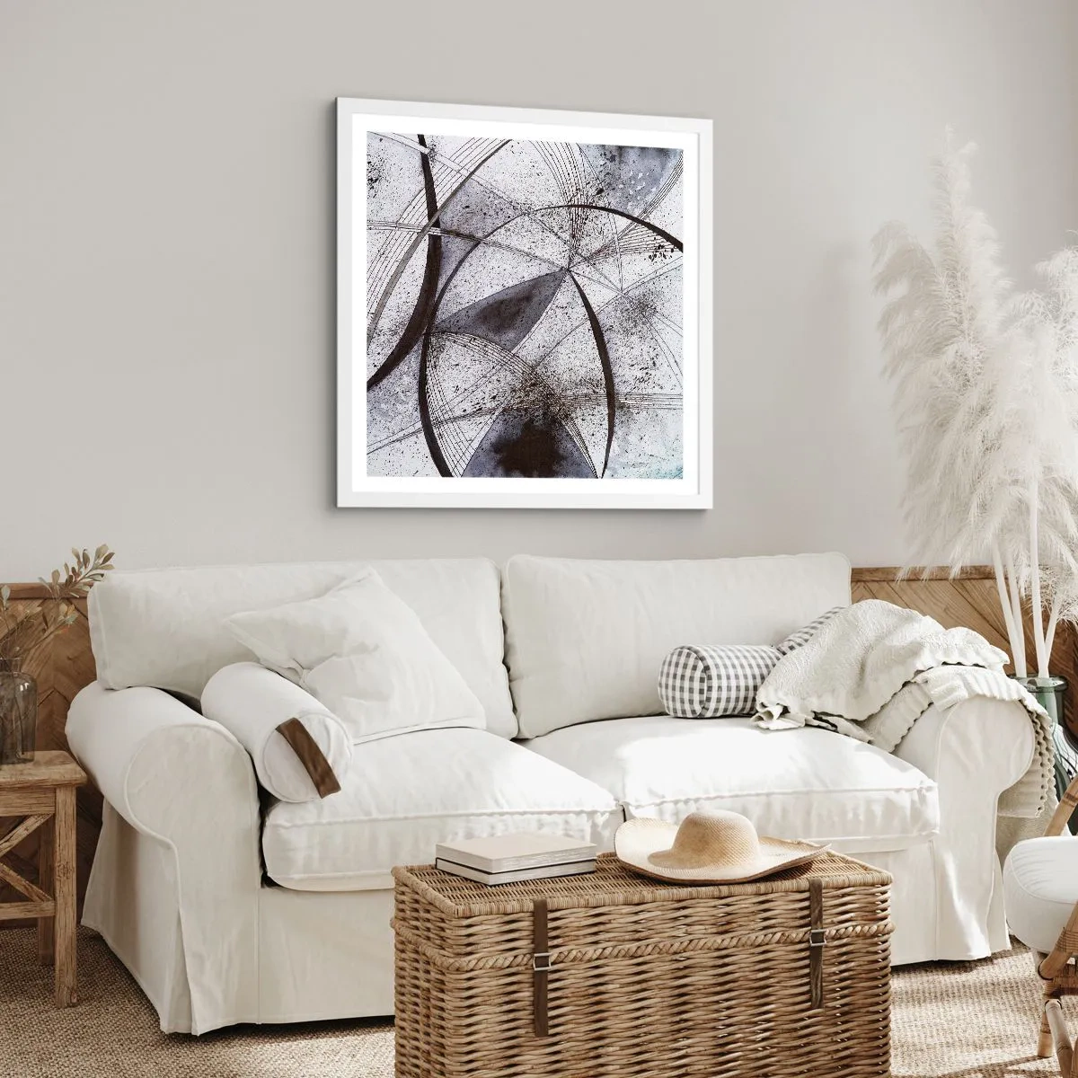 Poster in white frmae - Futuristic Fantasy - 60x60 cm